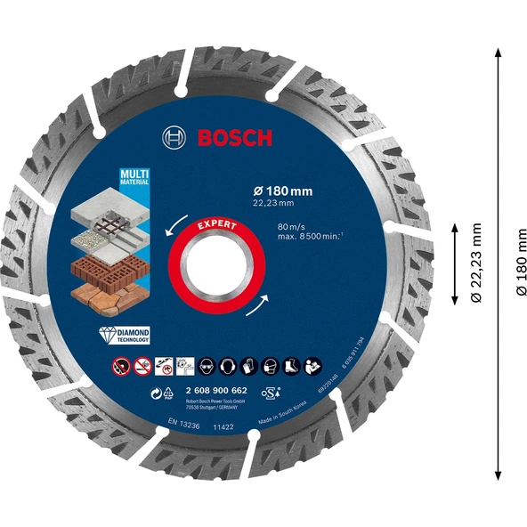 EXP Multi Material Elmas Kesme Diski 180*22,23mm ürün görseli 1