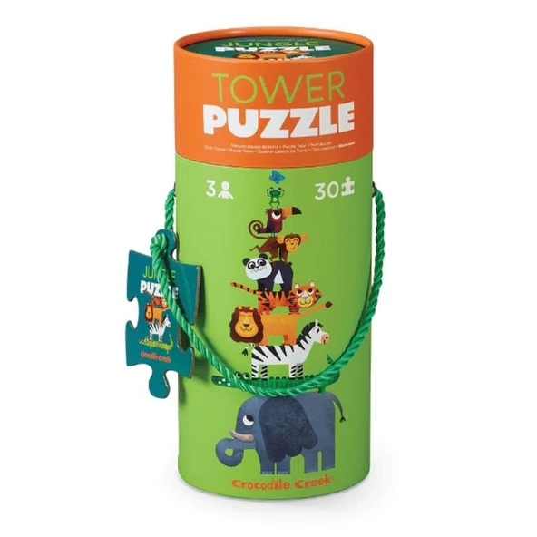 Crocodile Creek Dev Kule Puzzle - 30 Parça - Orman - Resim 2