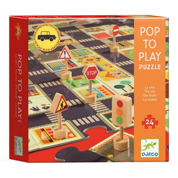 Djeco Dev Puzzle 24 Parça - The City - Resim 3