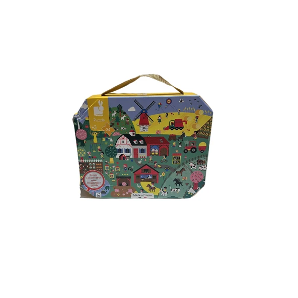 Janod 24 Parça Çantalı Puzzle ve Bulmaca - Çiftlik - Resim 6