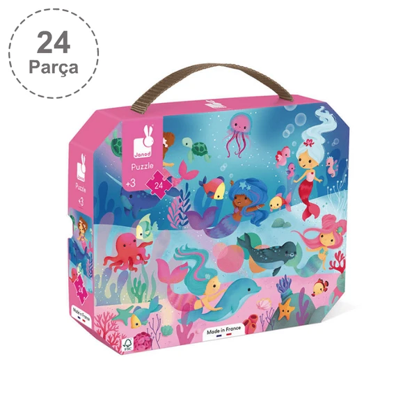 Janod 24 Parça Çantalı Puzzle - Deniz Kızı ürün görseli 1