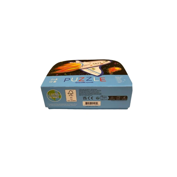 Crocodile Creek Mini  Puzzle - 12  Parça - Roket - Resim 5