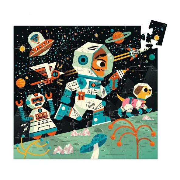 Djeco Dekoratif Puzzle 54 Parça - Space Station - Resim 2
