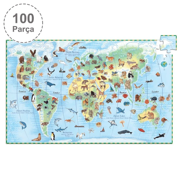 Djeco Klasik Puzzle 100 Parça - World's Animals ürün görseli 1