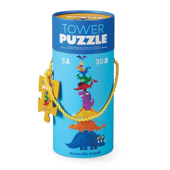 Crocodile Creek Dev Kule Puzzle - 30 Parça - Dinozor - Resim 2