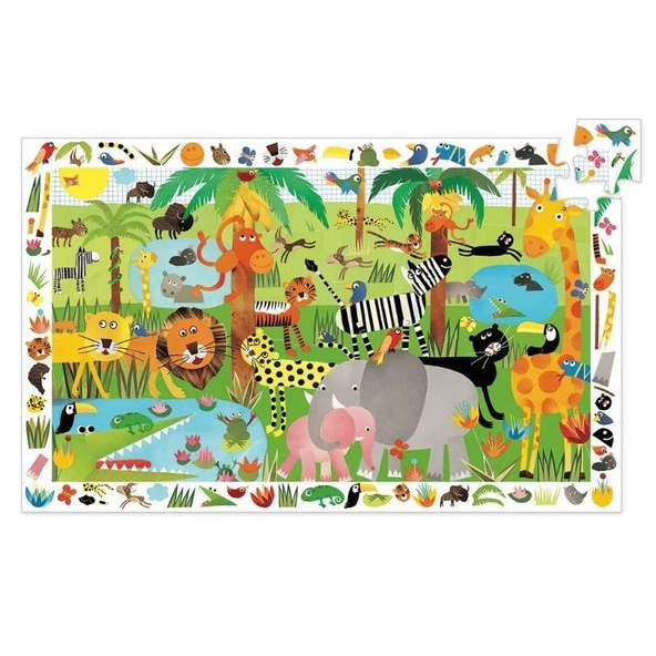 Djeco Klasik Puzzle 35 Parça - Jungle - Resim 2