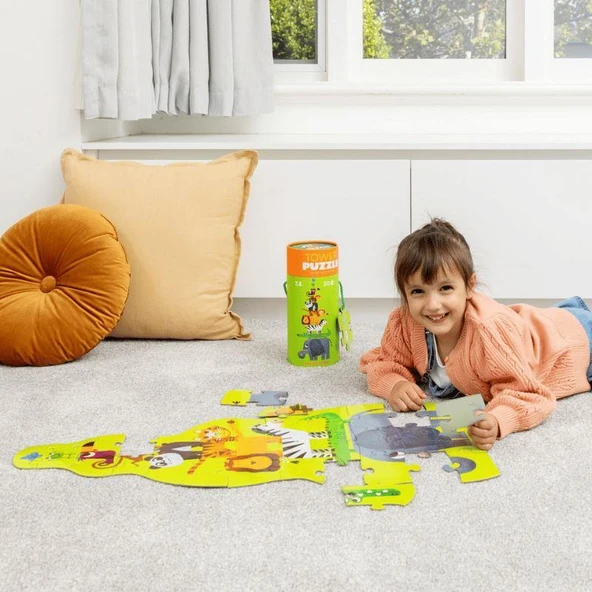 Crocodile Creek Dev Kule Puzzle - 30 Parça - Orman - Resim 8