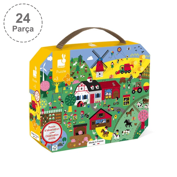Janod 24 Parça Çantalı Puzzle ve Bulmaca - Çiftlik ürün görseli 1