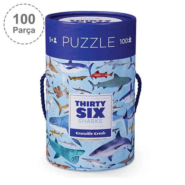 Crocodile Creek Puzzle - 100 Parça - Köpek Balıkları ürün görseli 1