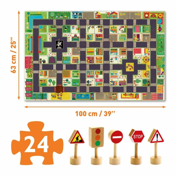 Djeco Dev Puzzle 24 Parça - The City - Resim 4
