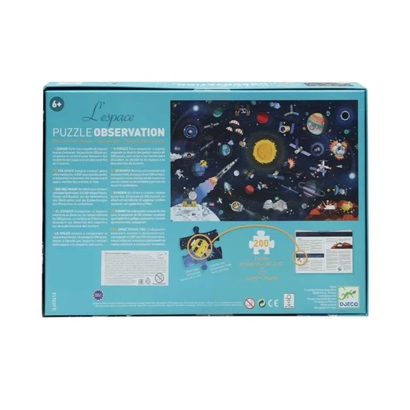 Djeco Klasik Puzzle 200 Parça - The Space - Resim 4