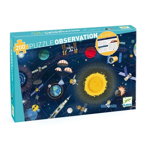 Djeco Klasik Puzzle 200 Parça - The Space - Resim 2