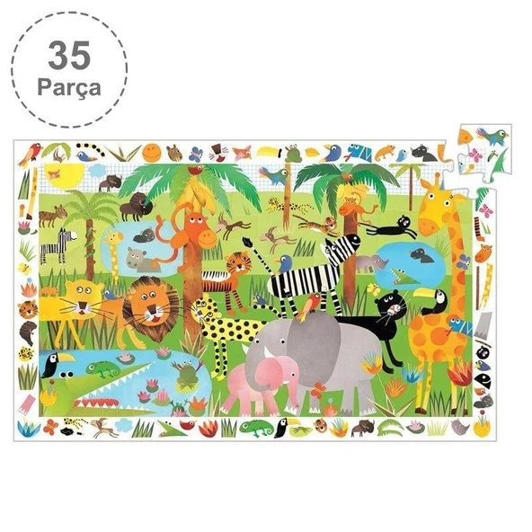 Djeco Klasik Puzzle 35 Parça - Jungle ürün görseli 1