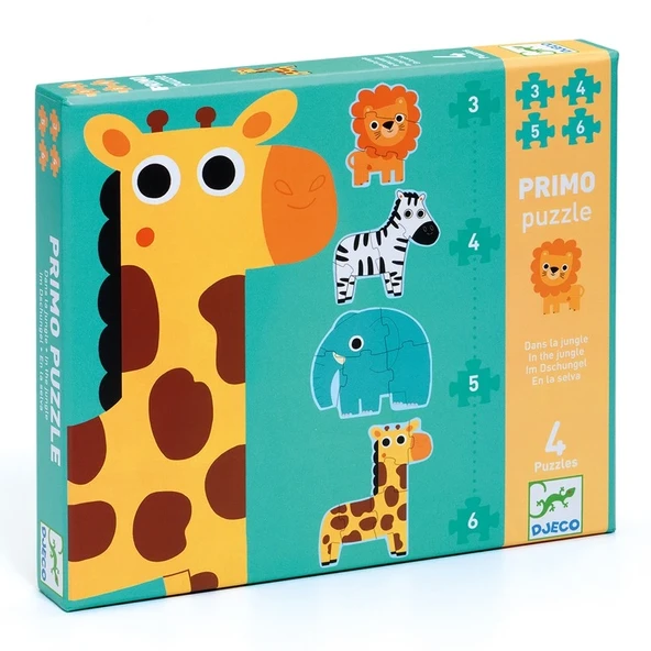 Djeco İlerleyen Puzzle - In The Jungle - 3,4,6,9 Pcs ürün görseli 1