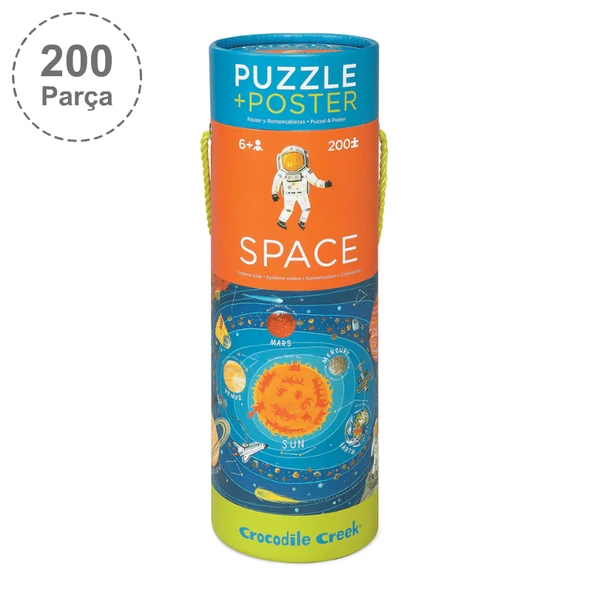 Crocodile Creek Poster Puzzle - 200 Parça - Uzay ürün görseli 1