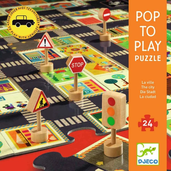 Djeco Dev Puzzle 24 Parça - The City - Resim 5