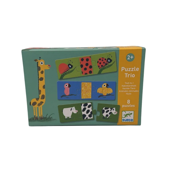 Djeco Üçlü Puzzle - Naked Animals - Resim 5