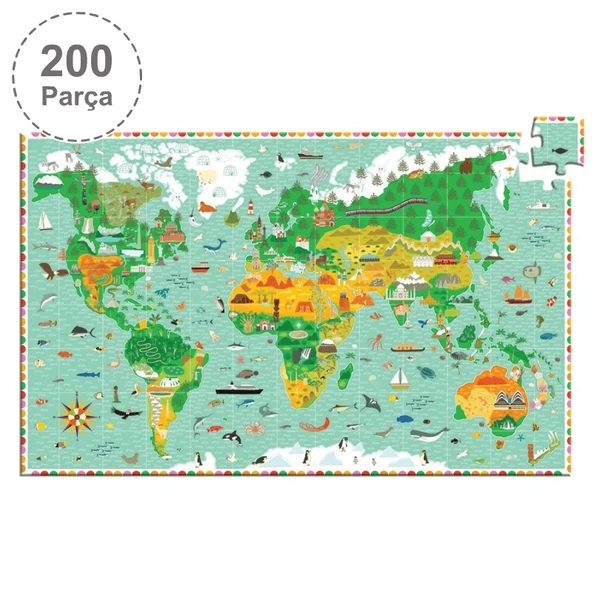 Djeco Klasik Puzzle 200 Parça - Around The World ürün görseli 1
