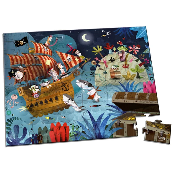 Janod 36 Parça Çantalı Puzzle - Hazine Avı - Resim 4