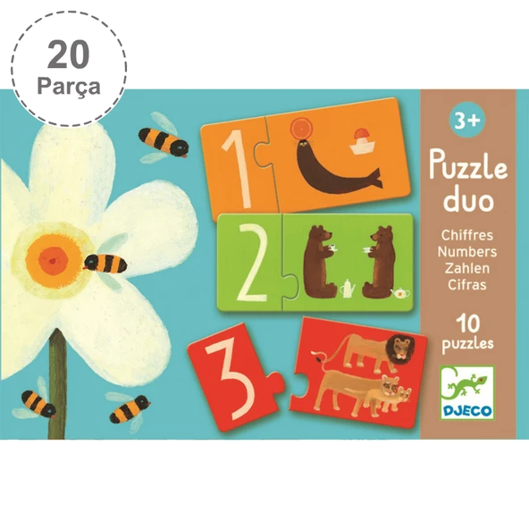 Djeco İkili Puzzle - Duo Numbers - Resim 5