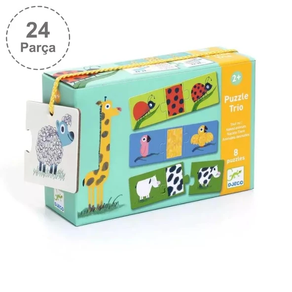 Djeco Üçlü Puzzle - Naked Animals ürün görseli 1
