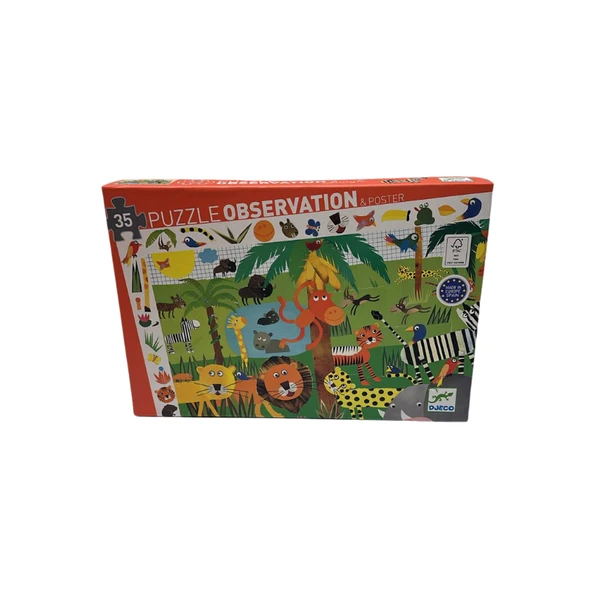 Djeco Klasik Puzzle 35 Parça - Jungle - Resim 6
