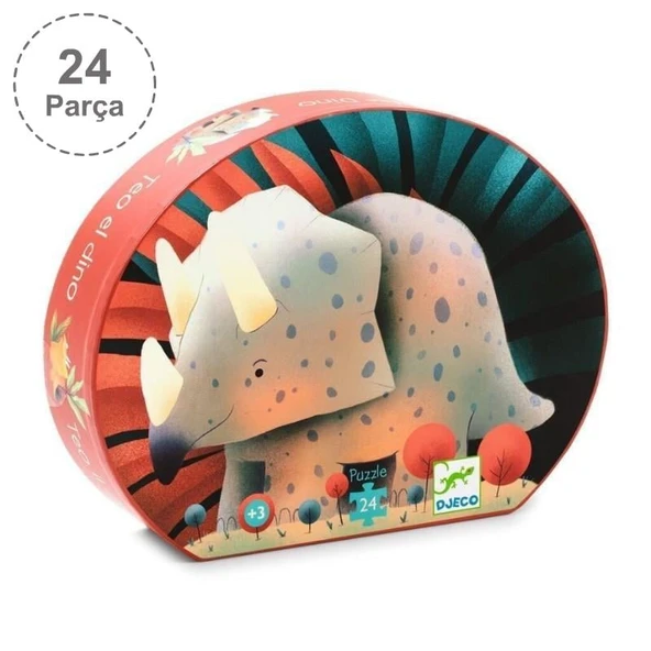 Djeco Dekoratif Puzzle 24 Parça - Teo the Dinosaur ürün görseli 1