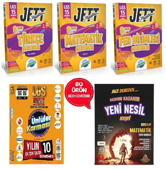 8.Sınıf LGS Jett 15 Deneme (Türkçe-Matematik-Fen Bilimleri)-2025 LGS Genel Deneme 10 Yayın 10 Deneme ürün görseli 1