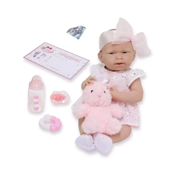 Berenguer Gerçekçi Yenidoğan Oyuncak Kız Bebek 38 cm ve Pembe Tavşan ürün görseli 1