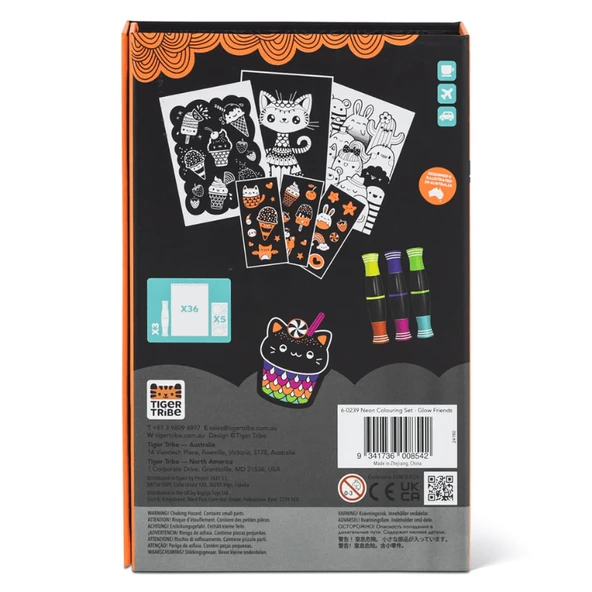 Tiger Tribe Neon Boyama Seti - Glow Friends - Resim 7