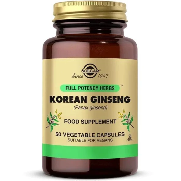 Solgar Korean Ginseng (Panax Ginseng) 50 Kapsül ürün görseli 1