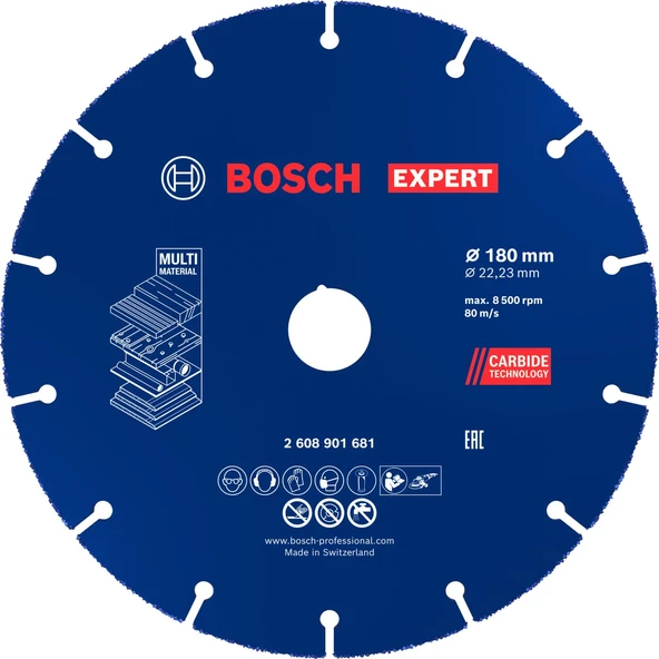 Bosch EXPERT Carbide Multi Wheel Kesici Disk 180mm - Resim 2