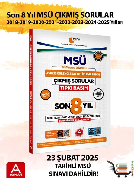 Son 8 yıl MSÜ Çıkmış Sorular-2025-2024-2023-2022-2021-2020-2019-2018 Yılları ürün görseli 1