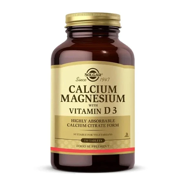 Solgar Calcium Magnesium with Vitamin D3 150 Tablet ürün görseli 1