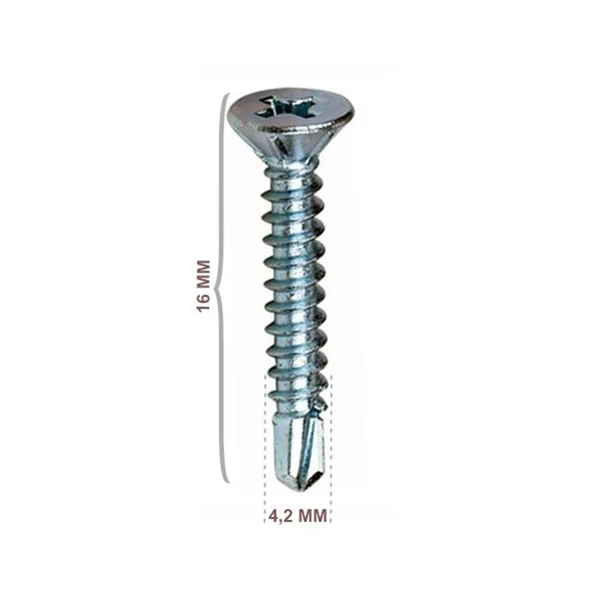 Matkap Uçlu Vida YHB 4.2x16 MM Paket 50 Ad. (+ - ) ürün görseli 1