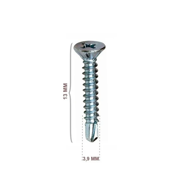 Matkap Uçlu Vida YHB 3.9x13 MM Paket 50 Ad (+ - ) ürün görseli 1