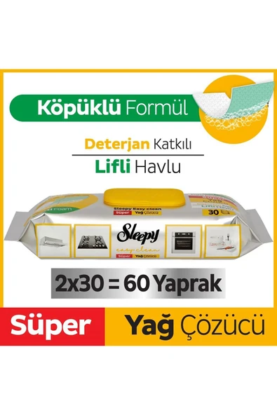 Easy Clean Süper Yağ Çözücü Havlu 2X30 (60 Yaprak) ürün görseli 1