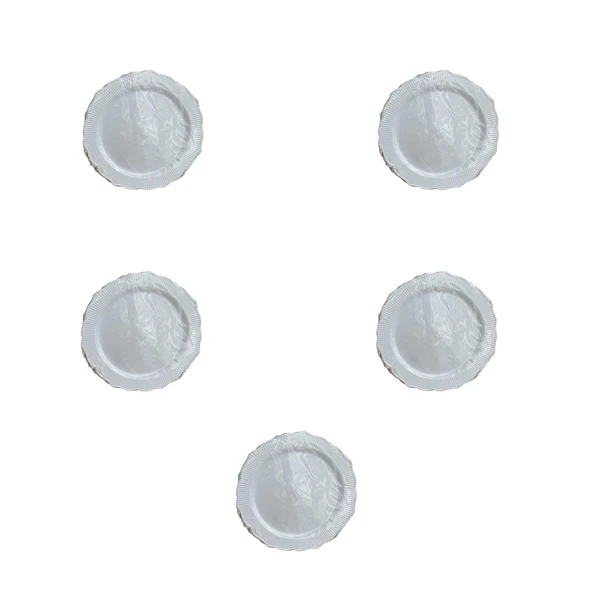 Parti Davet Piknik Doğum Günü Sert Plastik Mika Tabak - Beyaz - 18 Cm. - 6'lı 5 Paket ürün görseli 1