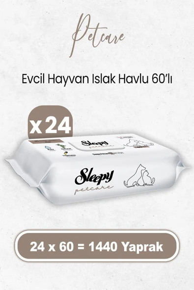 Petcare Evcil Hayvan Islak Havlusu 60 X 24 Adet (1440 YAPRAK) ürün görseli 1