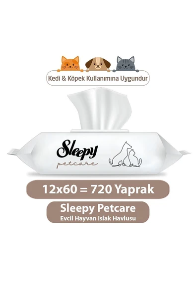 Petcare Evcil Hayvan Islak Havlusu 12x60 Yaprak ürün görseli 1