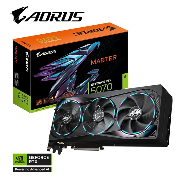 Gigabyte Aorus GeForce RTX5070 Master 12GB 192bit GDDR7 GV-N5070AORUS M-12GD Ekran Kartı ürün görseli 1