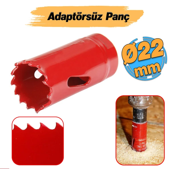 Gfb Bi Metal Panç Ø 22 mm Delik Açma Alçıpan Ahşap Pvc Delme Testeresi Adaptörsüz 1 Adet ürün görseli 1