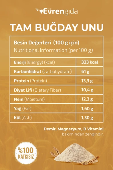Doğal Tam Buğday Unu 1 Kg - Resim 4