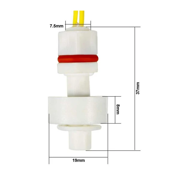 Mini Sıvı Su Seviye Sensörü Dikey Tip ZP2508 Şamandıra Mekanik Anahtar Kazan Kap Depo Tank Havuz Akvaryum Pompa Hidroponik Plastik 10W NC ürün görseli 1