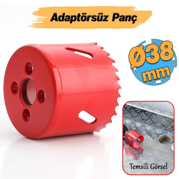 Gfb Bi Metal Panç Ø 38 mm Delik Açma Alçıpan Ahşap Pvc Delme Testeresi Adaptörsüz 1 Adet ürün görseli 1