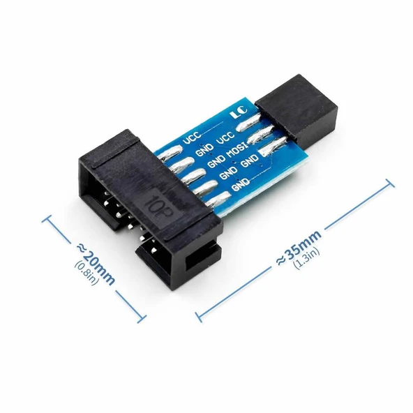 10 Pin to 6 Pin Atmel Programlayıcı Çevirici Kartı  Arduino Uno R3 Mega 2560 AVRISP MKII USBASP STK500 ürün görseli 1
