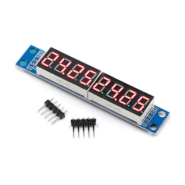 MAX7219 8 Bit Hane Kırmızı 7 Segment Ekran  0.36 İnch Saat Seri Haberleşme Dijital Gösterge Display Alarm 8 Dijit Alfanümerik Rakam Zaman Sıra Miktar Panel Metre Endüstriyel Medikal Cihaz ürün görseli 1