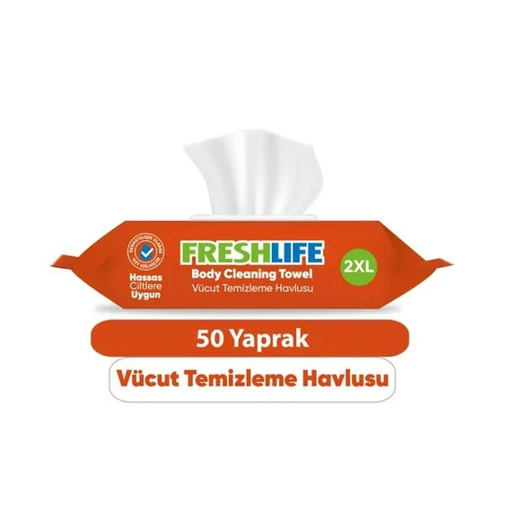 Freshlife Beyaz Sabunlu Vücut Temizleme Havlusu 2XL 50'li ürün görseli 1