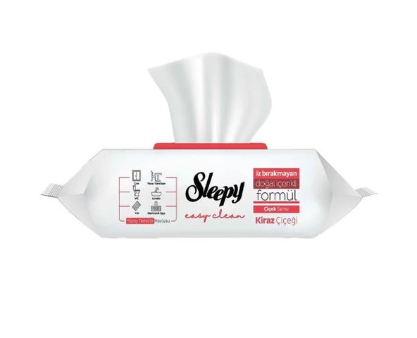Sleepy Easy Clean Kiraz Çiçeği Yüzey Temizlik Havlusu 100' lü duru-300012-39529 ürün görseli 1