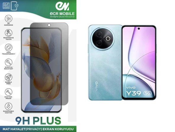 Vivo Y39 Ekran Koruyucu Tam Uyumlu 9H Esnek Nano Kırılmayan MAT HAYALET(Privacy) ürün görseli 1